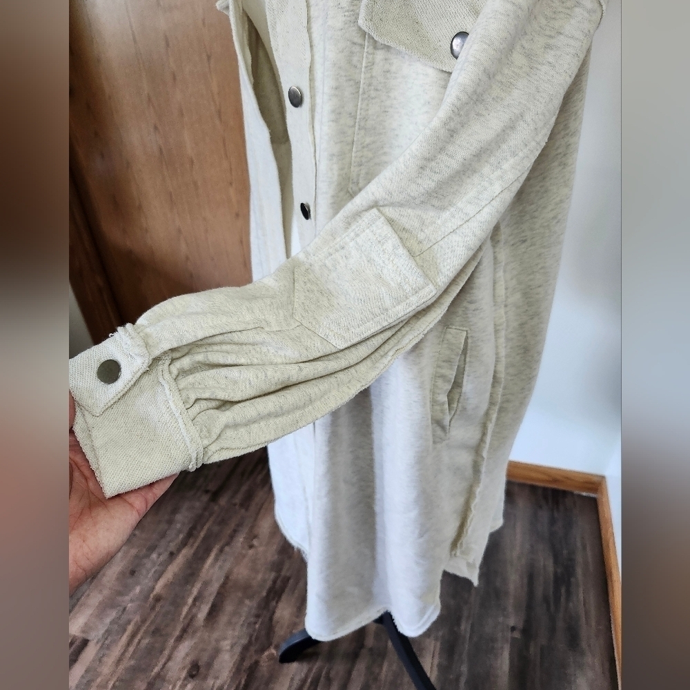 POL Oversized Long Cream Button-Up Cardigan Sweater - Picture 4 of 6